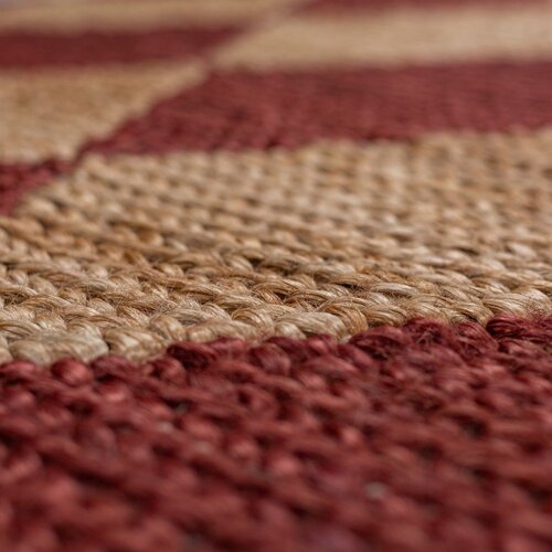 Flair Rugs Ročno tkan tekač iz me&amp;scaron;anice jute v barvi terakote 60x230 cm Effie Diamond &amp;ndash; Slike