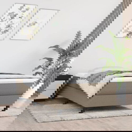 The Living Store Posteljni okvir taupe 100x200 cm blago - Box Spring Posteljni Okvir, (21516548) Slike