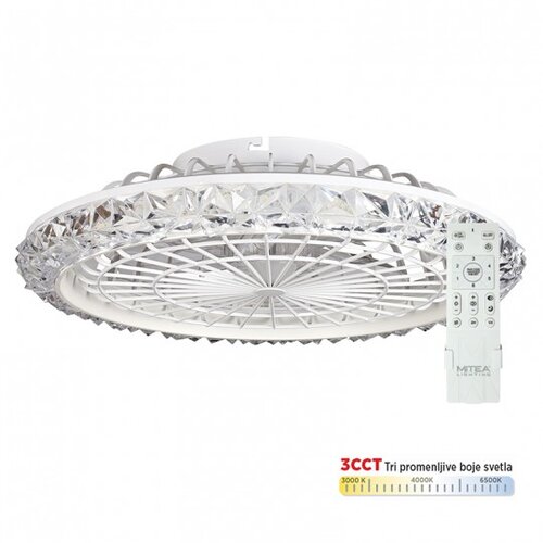 Mitea Lighting Ventilator sa kristalima plafonski 18W sa svetlom LED CCT 18W sa daljinskim upravljačem MV5023-CR Cene