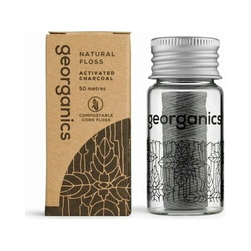 Georganics Dental Floss Activated Charcoal - 50 m Cene