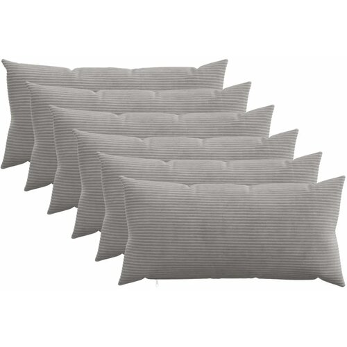  Presvlaka za jastuk 6 pcs HEERLEN Svjetlosiva 40 x 80 cm Kord - Svjetlosiva 40 x 80 cm 6 Cijene
