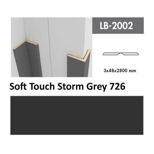 AGT profil Zidni MDF LB-2002 Soft Touch Storm Grey (726) 2800x48x3mm ( 026-061 ) Cene