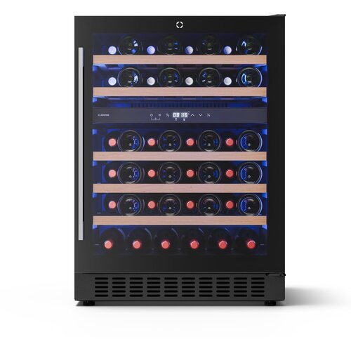 Klarstein Illuminosa vgradni hladilnik za vino | Dve coni | UV za&amp;scaron;čita | 129 litrov | 46 steklenic | 60 cm Slike