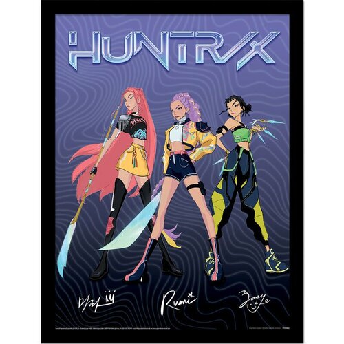 KPop Demon Hunters Uokvirena slika - Huntrix Signature, 30 x 40 cm Cijene