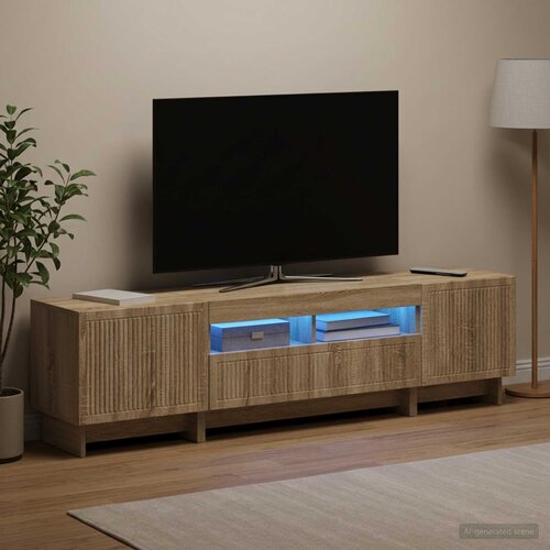  3-dijelni LED TV kabinet EDE Hrast sonoma Konstruirano drvo Slike