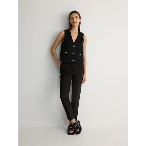 Reserved - LADIES` TROUSERS - crno Cijene