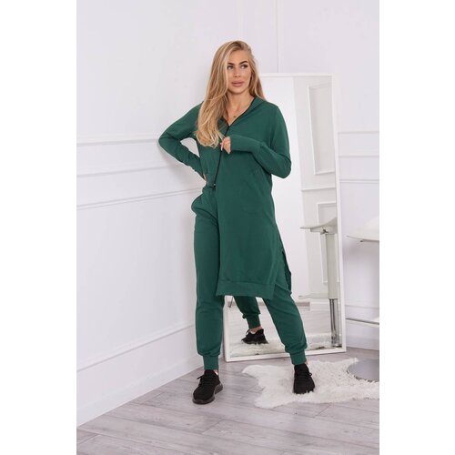 Kesi Set of sweatshirt with long side dark green Slike