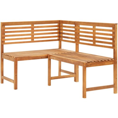  Kotna klop 140 cm trden akacijev les Slike