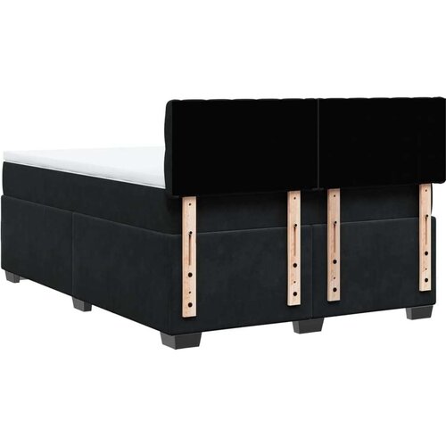 VidaXL Krevet s oprugama i madracem crni 140x200 cm bar&amp;scaron;unasti Slike