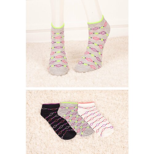 armonika Women's Dotted Heart Short Booties Socks 3-Pack Slike