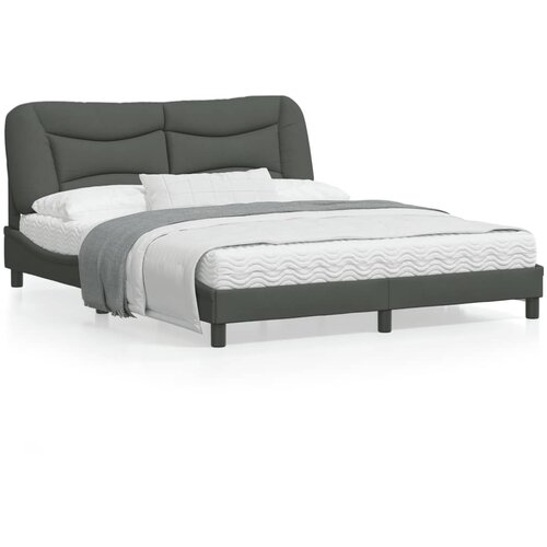vidaXL Posteljni okvir z vzglavjem temno siv 160x200 cm blago Cene