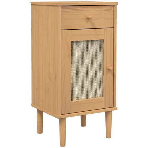 Maison Chic Nočna omarica - Nočna miza SENJA videz ratana rjava 40x35x80 cm borovina, (21686998) Cene