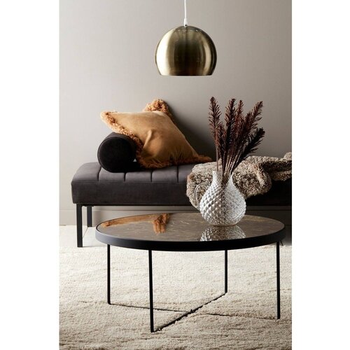 Ellos Home Smeđi željezni okrugao stolić za kavu &amp;oslash; 80 cm Gellina &amp;ndash; Slike
