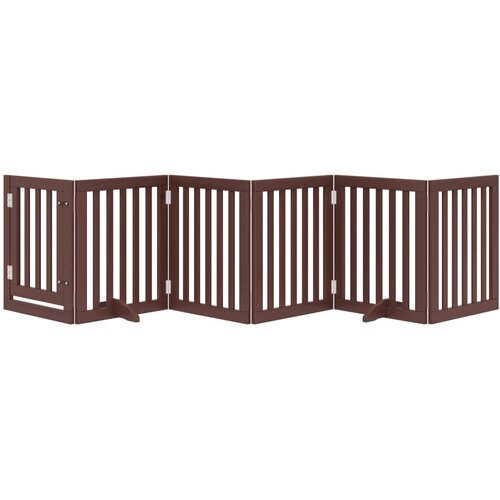  Vrata za pse s vrata&amp;scaron;cima 6 panela sklopiva 300 cm drvo topole Smeđa 50 x 60 x 2 cm Slike
