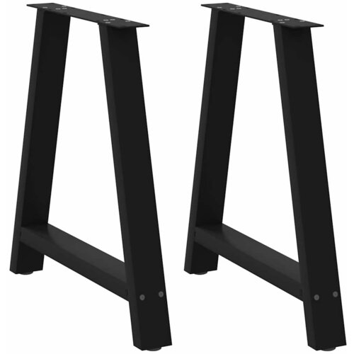 VidaXL noge kavne mizice a-oblika 2 kosa črna 80x(72-73) cm jeklo Slike