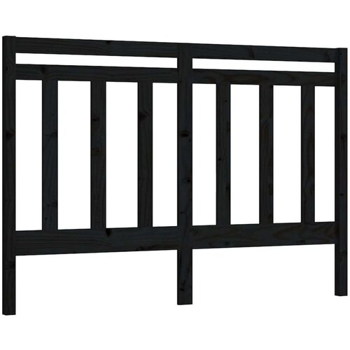  Uzglavlje za krevet crno 126 x 4 x 100 cm od masivne borovine Slike