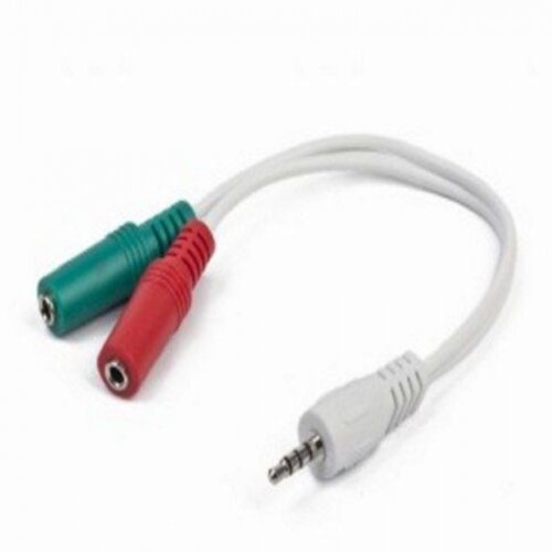 Gembird CCA-417W 2x 3.5 mm(slusalice i mikrofon) adapter na 1x 3.5mm(4 pin) cable, 0.2 m beli kabal Cene