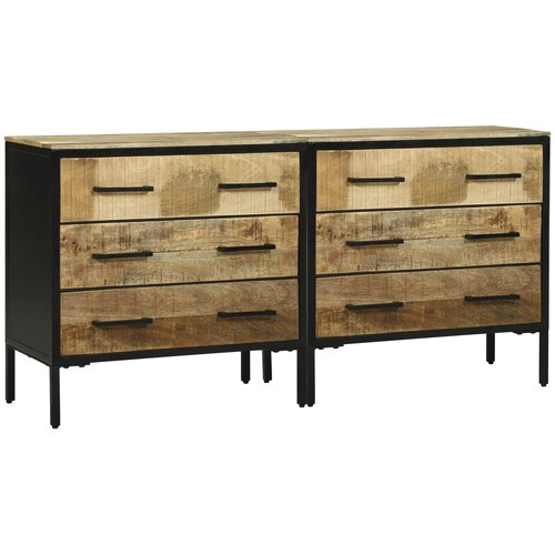  Komode 70 x 35 x 70 cm Smeđa Grubo masivno drvo manga Slike