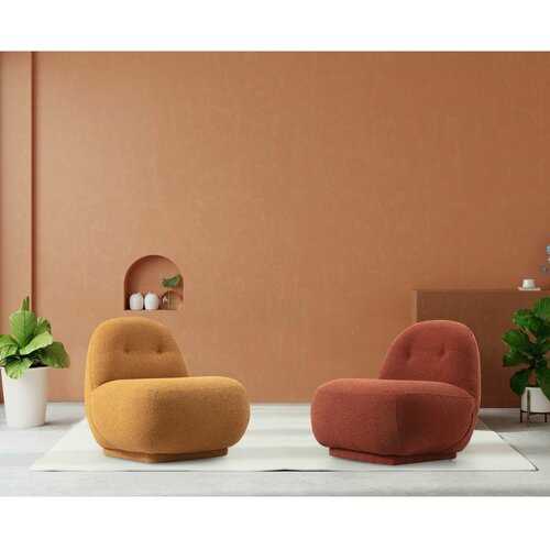 Atelier Del Sofa Panda 1+1 - Mustard, Tile Red MustardTile Red Wing Chair Set Slike