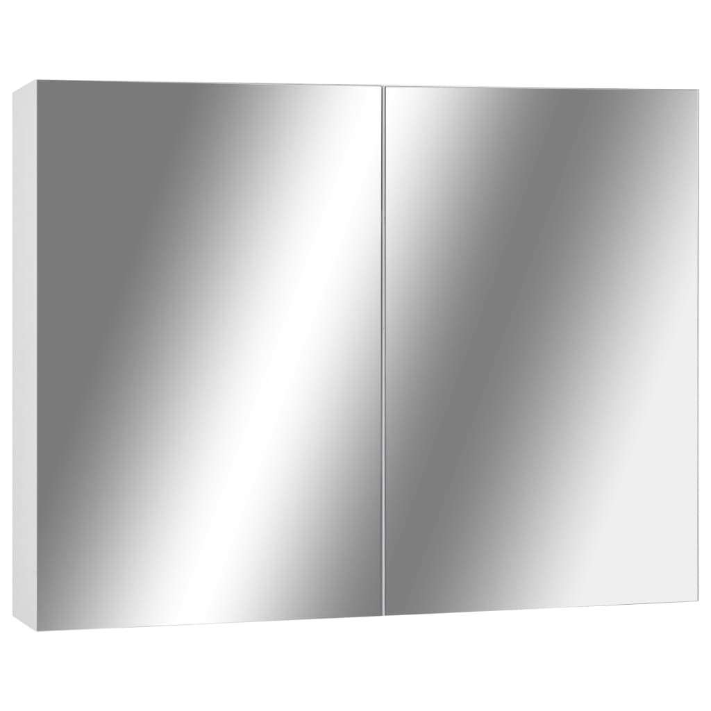 VidaXL Kupaonski ormarić s ogledalom bijeli 80 x 15 x 60 cm MDF Slike