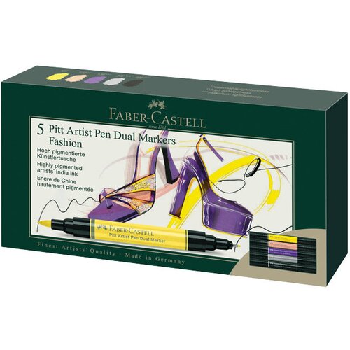 Marker OBOSTRANI PITT ARTIST 5BOJA FASHION INDIA INK FABER CASTELL 162006 SORTIRANO Cene