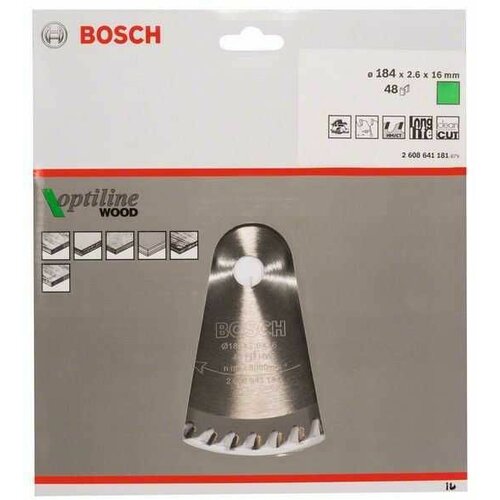 Bosch list kružne testere Optiline Wood 2608641181/ 184 x 16 x 2/6 mm/ 48 Cene