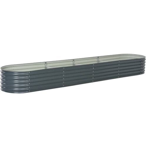 vidaXL Visoka greda 400x80x44 cm pocinkano jeklo siva Cene