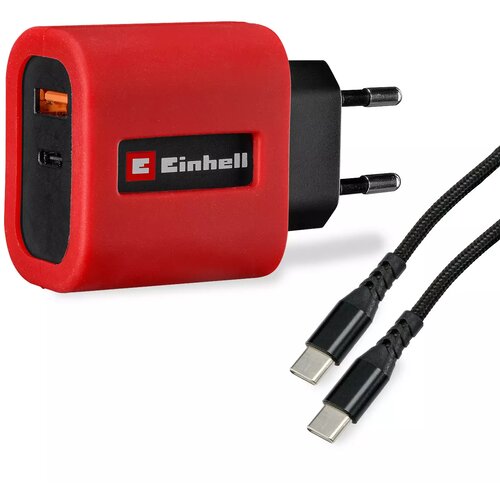 Einhell USB brzi punjač, 220V adapter, USB-C 65W, USB-A 18W Slike