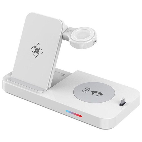  Bezicni punjač B-19 4u1 za 2x iPhone/Airpods/Apple Watch 15W beli Cene