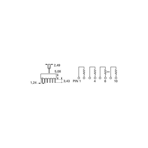 Bourns povezani otpori 22 kΩ THT SIP-8 0.3 W 1 St. Slike