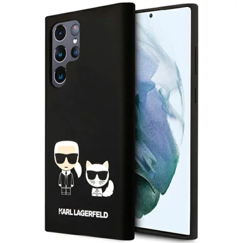 Karl Lagerfeld Originalen ovitek KLHCS22LSSKCK za Samsung Galaxy S22 Ultra 5G črn silikonska zaščita - Full Bodies