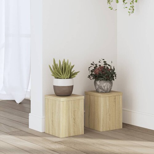 vidaXL Stojalo za rastline 2 kosa sonoma hrast 15x15x20 cm inž. les Cene