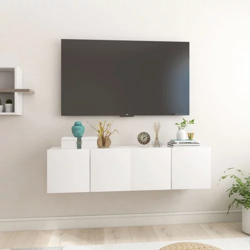 vidaXL Viseča TV omarica 2 kosa visok sijaj bela 60x30x30 cm