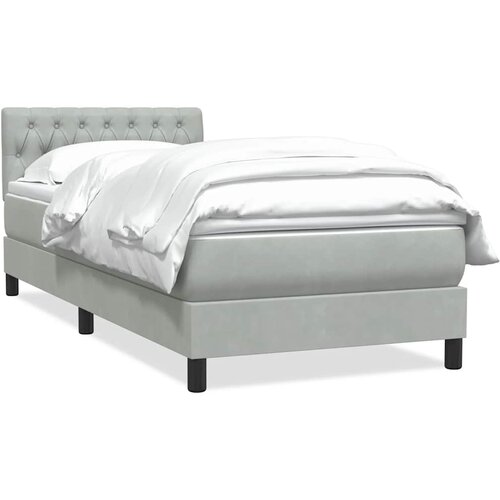 Box Spring krevet s madracem svijetlo sivi 80x210 cm bar&amp;scaron;un Slike
