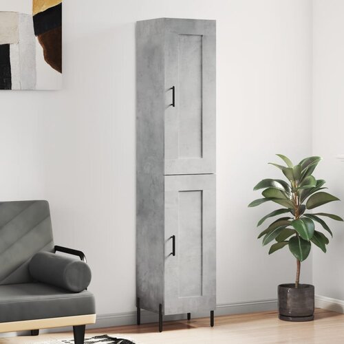 vidaXL Visoka komoda siva betona 34 5x34x180 cm od konstruiranog drva Cijene