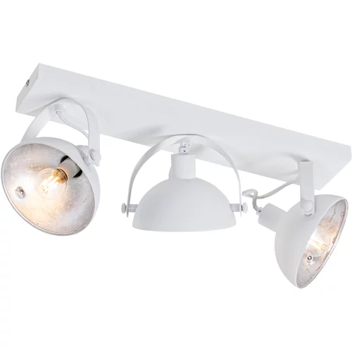 QAZQA Industrijska stropna svetilka bela s srebrno 3-svetlobno nastavljivo - Magnax
