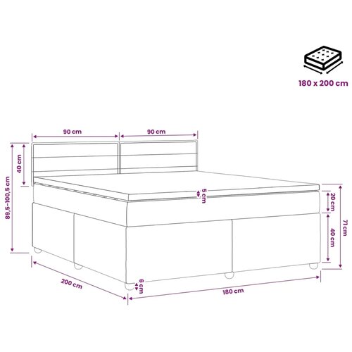  Boxspring krevet s madracem Svjetlosiva 180 x 200 cm Tkanina - Svjetlosiva 180 x 200 cm Dizajn linija Slike