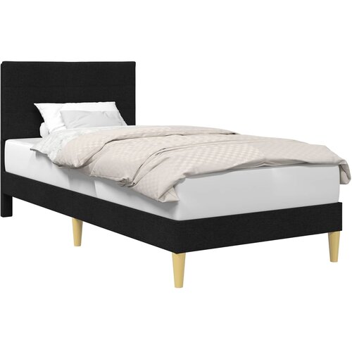  Krevetna konstrukcija s uzglavljem Crna 80 x 200 cm Tkanina Slike