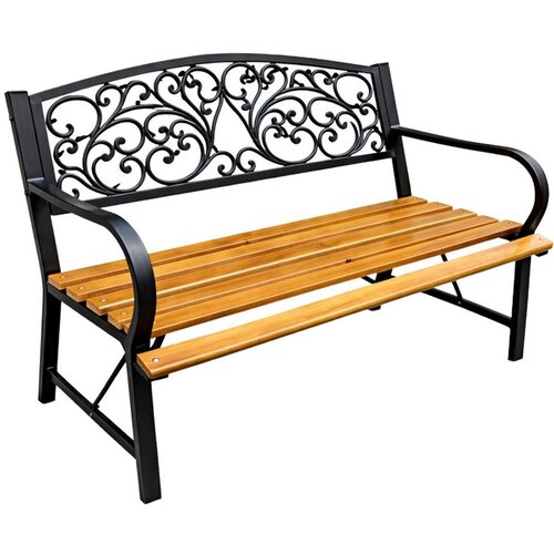  Vrtna klupa za park, terasu, metalna, drvena, za 2 osobe, 118 cm Cijene