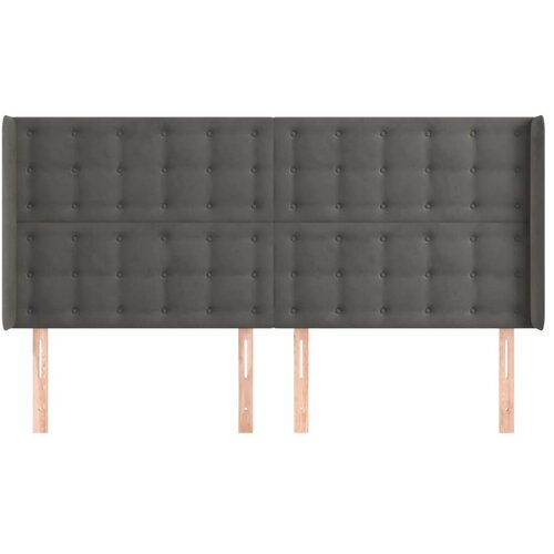  Uzglavlje s u&amp;scaron;ima tamnosivo 163x16x118/128 cm bar&amp;scaron;unasto Slike