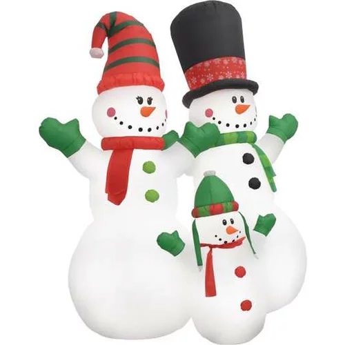  Božična napihljiva družina snežakov LED IP44 240 cm