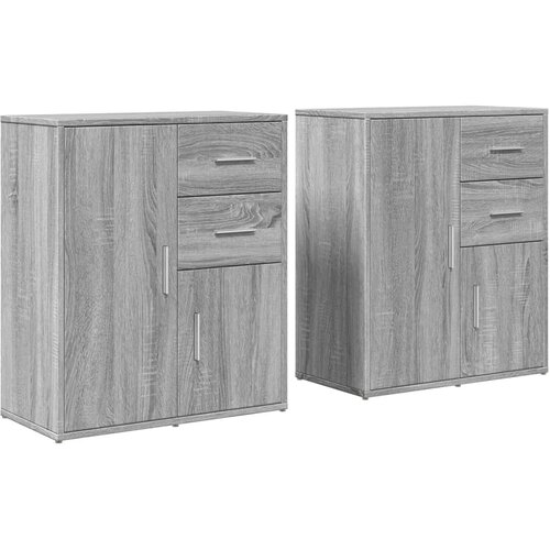  Komoda 2 kom siva boja hrasta 60x31x70cm od konstruiranog drva Slike