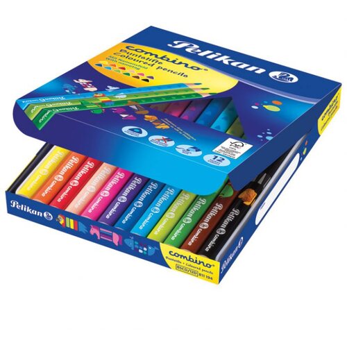  BOJE DRVENE 12BOJA JUMBO COMBINO PELIKAN 811194 BLISTER Slike