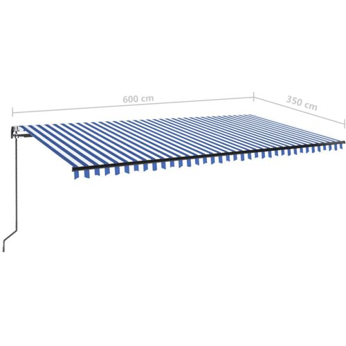 Tenda na automatsko uvlačenje 600x350 cm plavo-bijela Slike