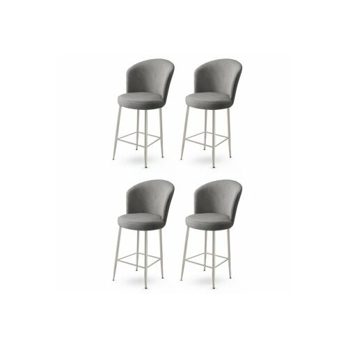 HANAH HOME set 4 barske stolice alte grey chrome Slike