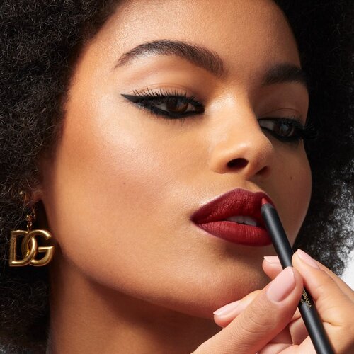Dolce &amp;amp; Gabbana My Lip Overliner svinčnik za ustnice s čopičem odtenek 07 My Crimson Red - Muted Dark Pink Rosy Red 1.2 g Slike