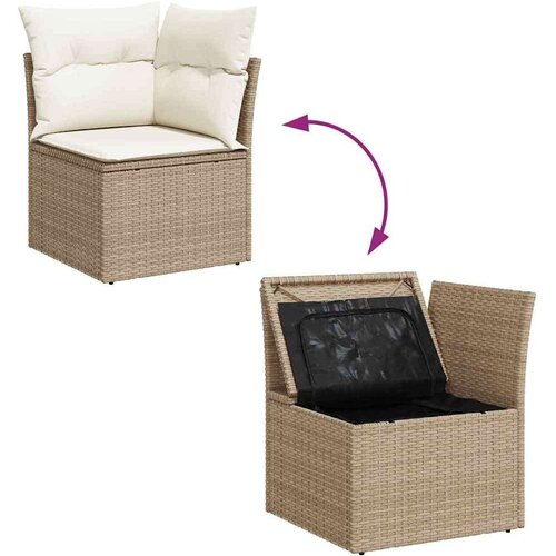 vidaXL set vrtnih sofa od 11 komada s jastucima bež poli ratan akacija Cijene