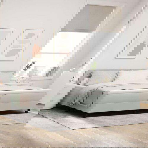 Box Spring Krevet s Madracem Svjetlosiva 200x200 cm Bar&amp;scaron;un Slike