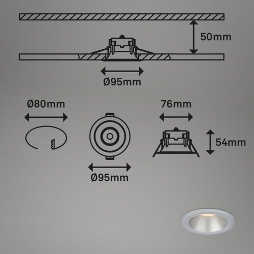 BRILONER 7041-034-SET 3x LED kupatilsko plafonsko svetlo LED/4,9W/230V srebrna Slike