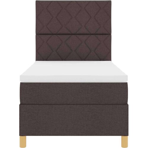 Box Spring Krevet s Madracem &amp;amp;amp LED Tamnosmeđa 100x200 cm Tkanina Slike